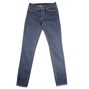 Levi's Skinny Jeans Womens 27/30 Dark Blue Denim Mid Rise Stretch Classic